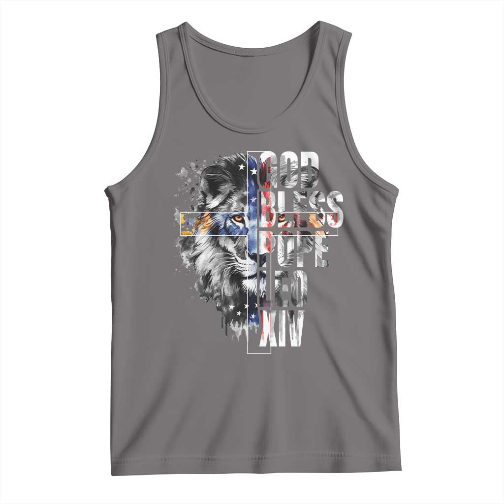 God Bless Pope Leo XIV Tank Top Lion American Flag