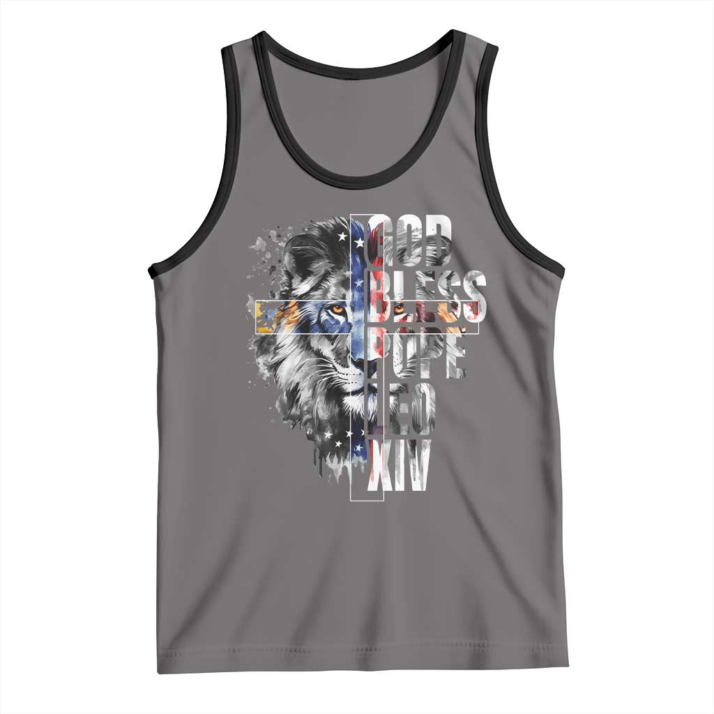 God Bless Pope Leo XIV Tank Top Lion American Flag