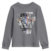 God Bless Pope Leo XIV Youth Sweatshirt Lion American Flag