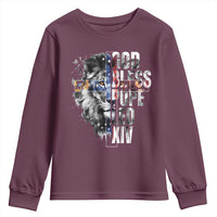 God Bless Pope Leo XIV Youth Sweatshirt Lion American Flag