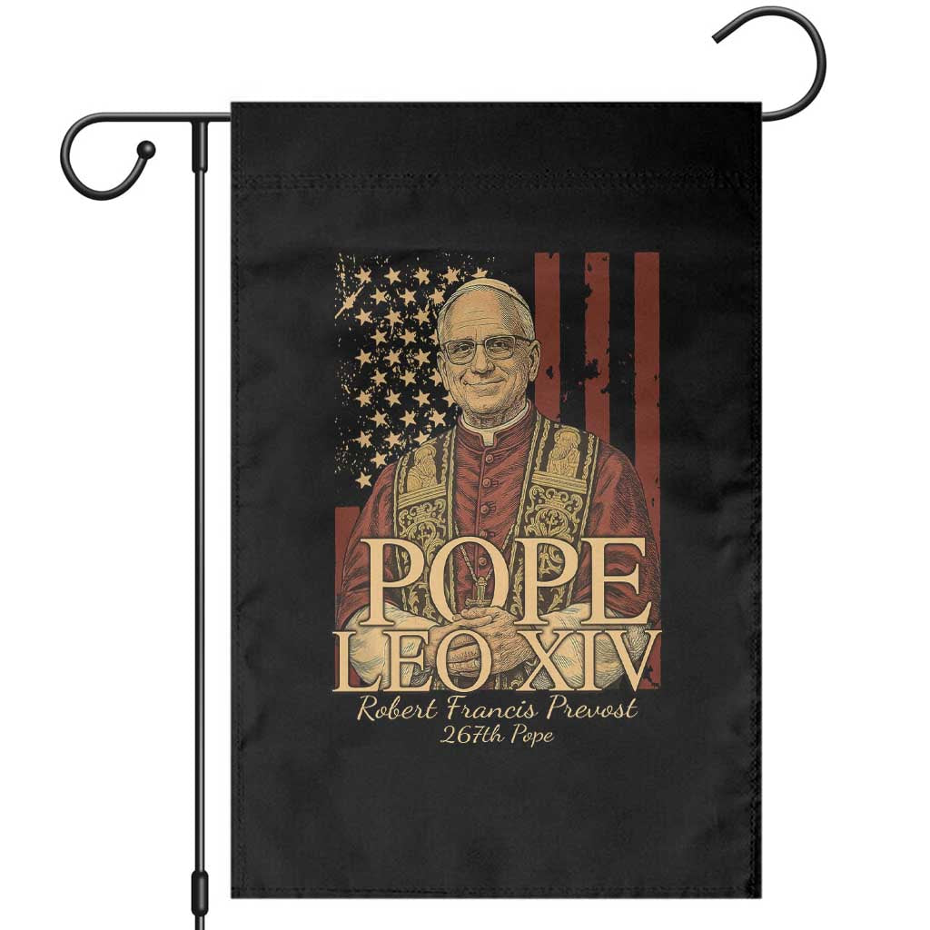 Cardinal Pope Leo XIV Garden Flag 267th Robert Francis Prevost American Flag - Wonder Print Shop