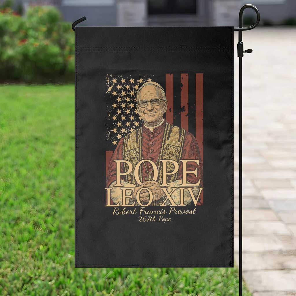 Cardinal Pope Leo XIV Garden Flag 267th Robert Francis Prevost American Flag - Wonder Print Shop