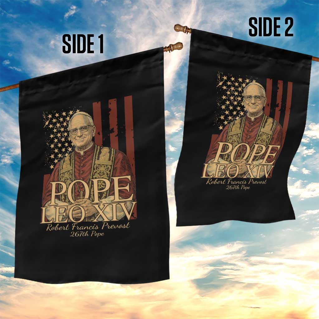 Cardinal Pope Leo XIV Garden Flag 267th Robert Francis Prevost American Flag - Wonder Print Shop