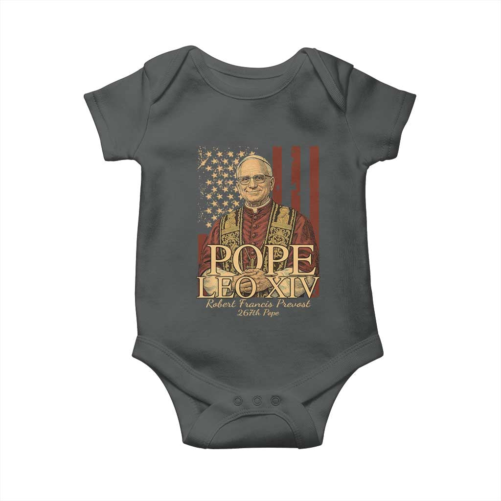 Cardinal Pope Leo XIV Baby Onesie 267th Robert Francis Prevost American Flag