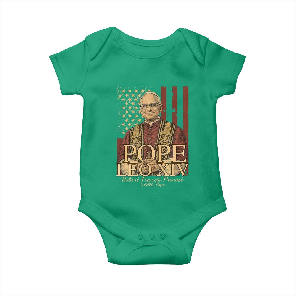 Cardinal Pope Leo XIV Baby Onesie 267th Robert Francis Prevost American Flag