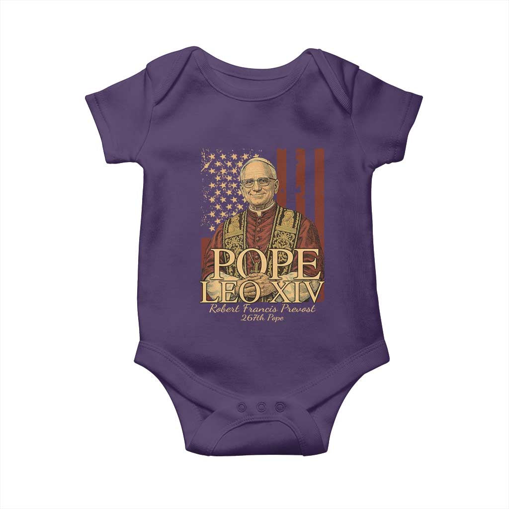 Cardinal Pope Leo XIV Baby Onesie 267th Robert Francis Prevost American Flag