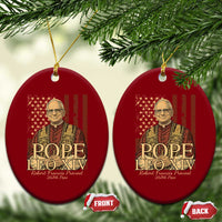 Cardinal Pope Leo XIV Ceramic Ornament 267th Robert Francis Prevost American Flag - Wonder Print Shop