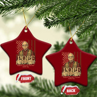 Cardinal Pope Leo XIV Ceramic Ornament 267th Robert Francis Prevost American Flag - Wonder Print Shop