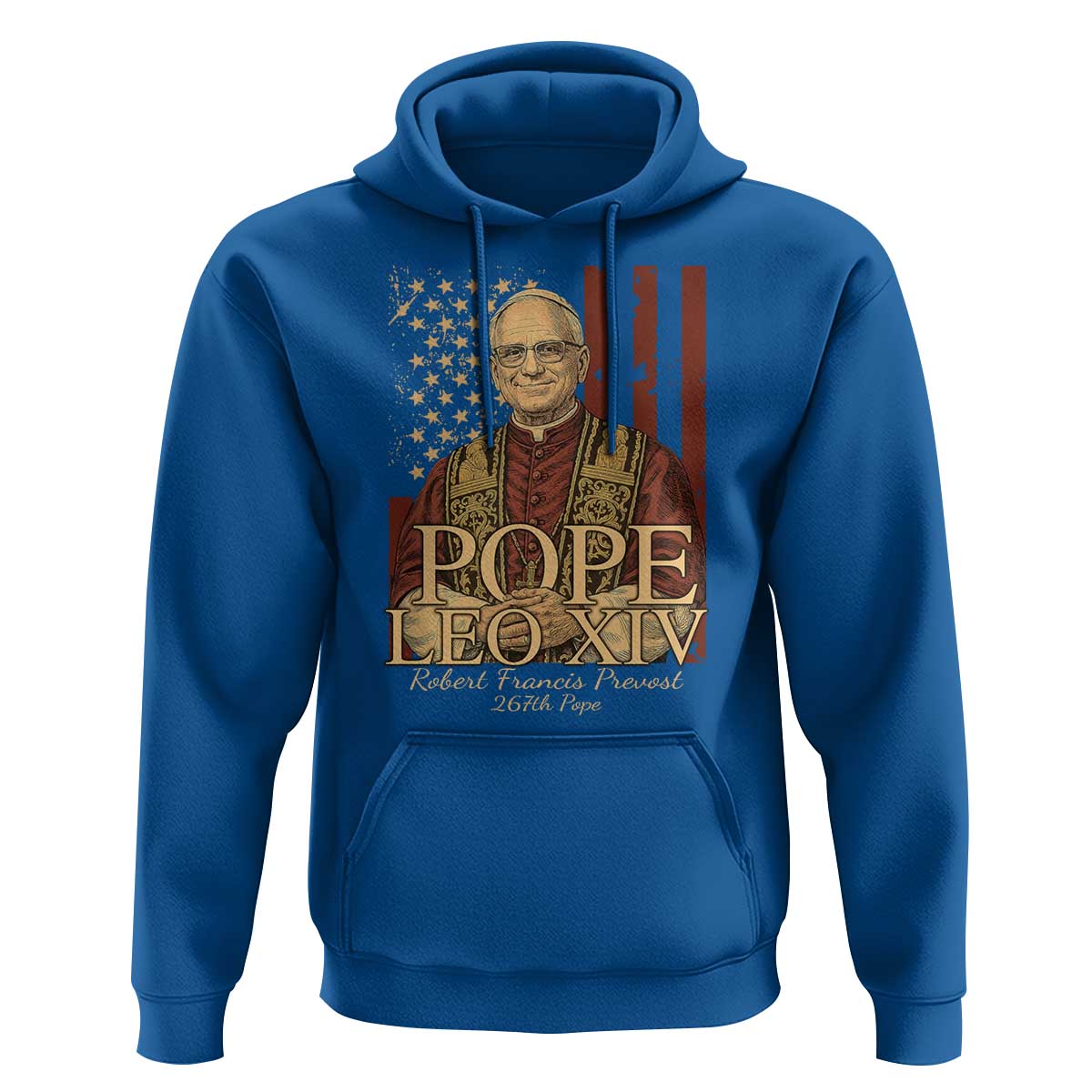 Cardinal Pope Leo XIV Hoodie 267th Robert Francis Prevost American Flag