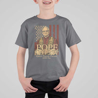 Cardinal Pope Leo XIV T Shirt For Kid 267th Robert Francis Prevost American Flag