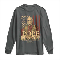 Cardinal Pope Leo XIV Long Sleeve Shirt 267th Robert Francis Prevost American Flag