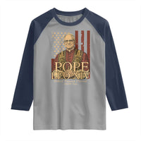 Cardinal Pope Leo XIV Raglan Shirt 267th Robert Francis Prevost American Flag