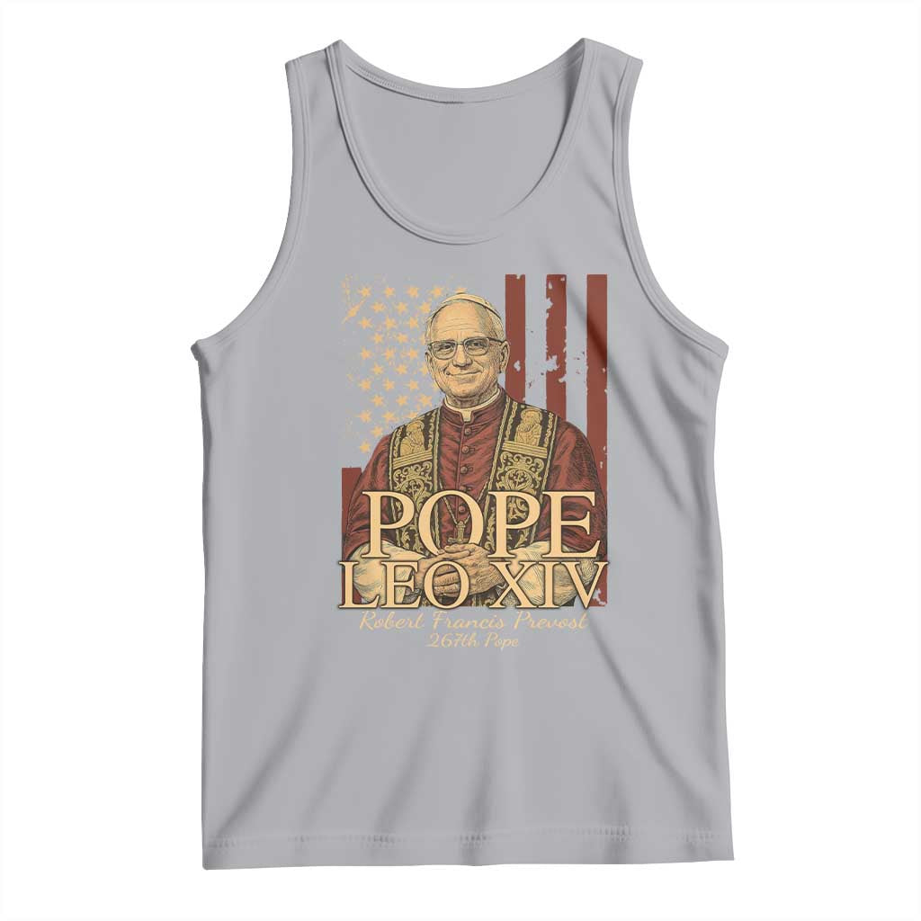 Cardinal Pope Leo XIV Tank Top 267th Robert Francis Prevost American Flag