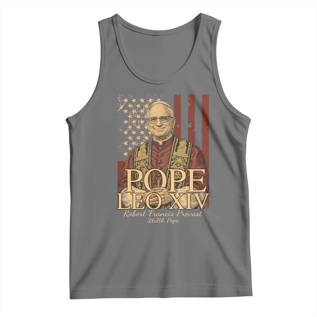 Cardinal Pope Leo XIV Tank Top 267th Robert Francis Prevost American Flag