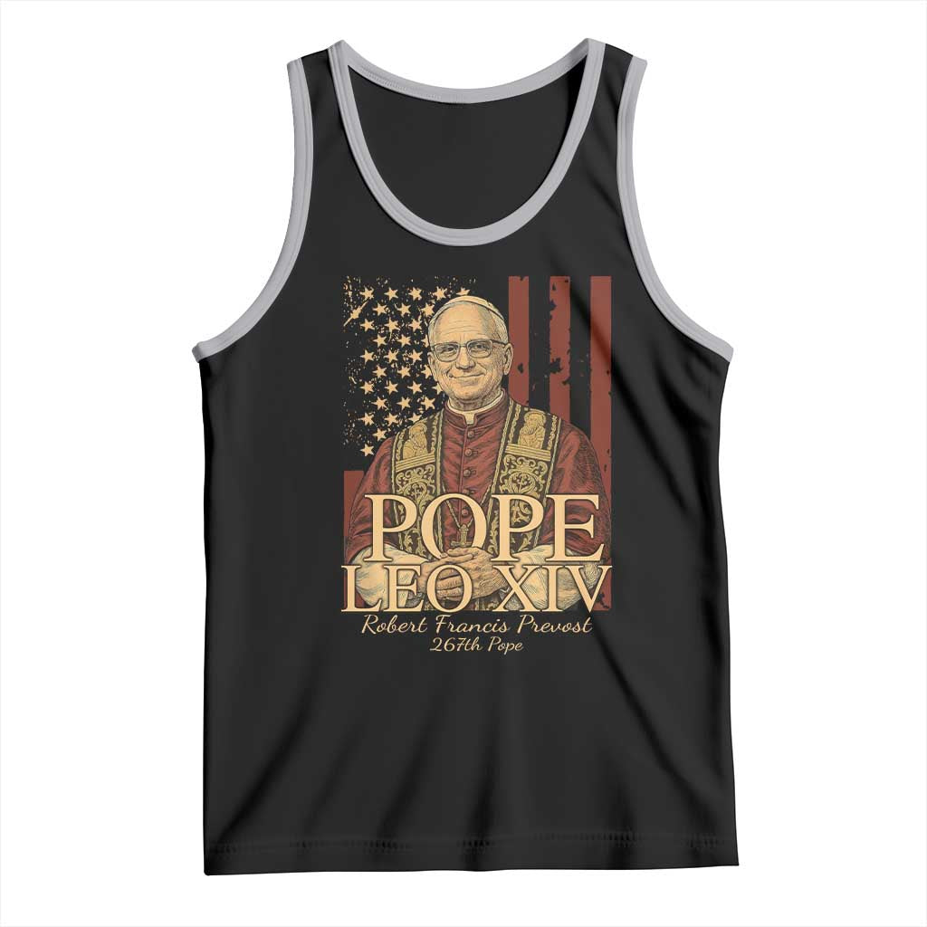 Cardinal Pope Leo XIV Tank Top 267th Robert Francis Prevost American Flag