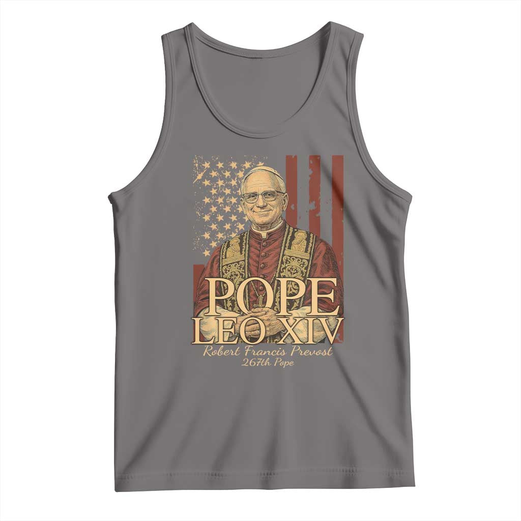 Cardinal Pope Leo XIV Tank Top 267th Robert Francis Prevost American Flag