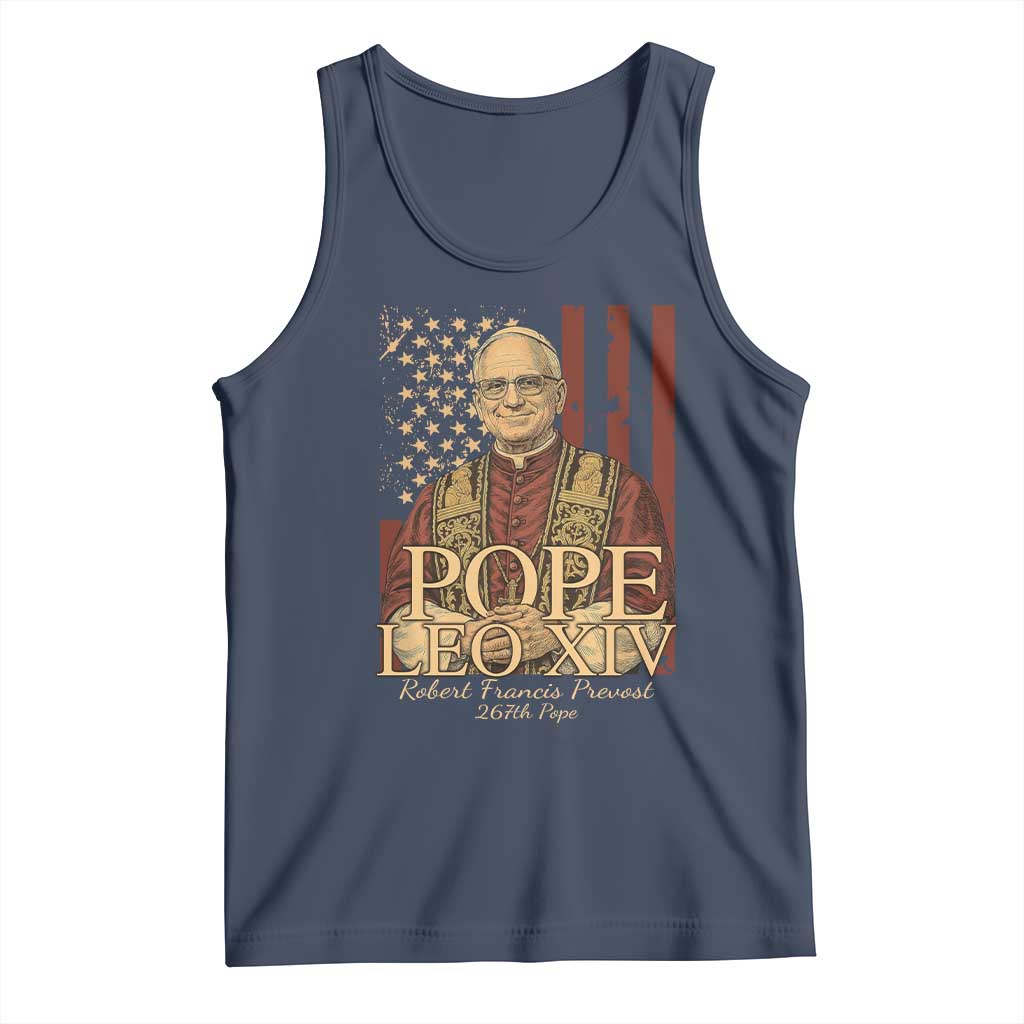 Cardinal Pope Leo XIV Tank Top 267th Robert Francis Prevost American Flag