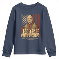 Cardinal Pope Leo XIV Youth Sweatshirt 267th Robert Francis Prevost American Flag