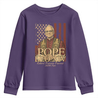 Cardinal Pope Leo XIV Youth Sweatshirt 267th Robert Francis Prevost American Flag