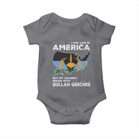 I May Live In America But My Journey Began With Gullah Geechee Baby Onesie Gullah Geechee Pride