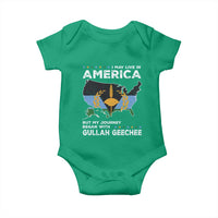 I May Live In America But My Journey Began With Gullah Geechee Baby Onesie Gullah Geechee Pride