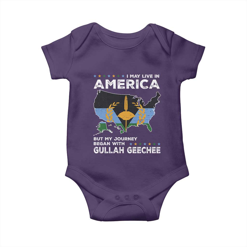 I May Live In America But My Journey Began With Gullah Geechee Baby Onesie Gullah Geechee Pride