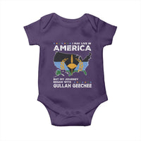 I May Live In America But My Journey Began With Gullah Geechee Baby Onesie Gullah Geechee Pride