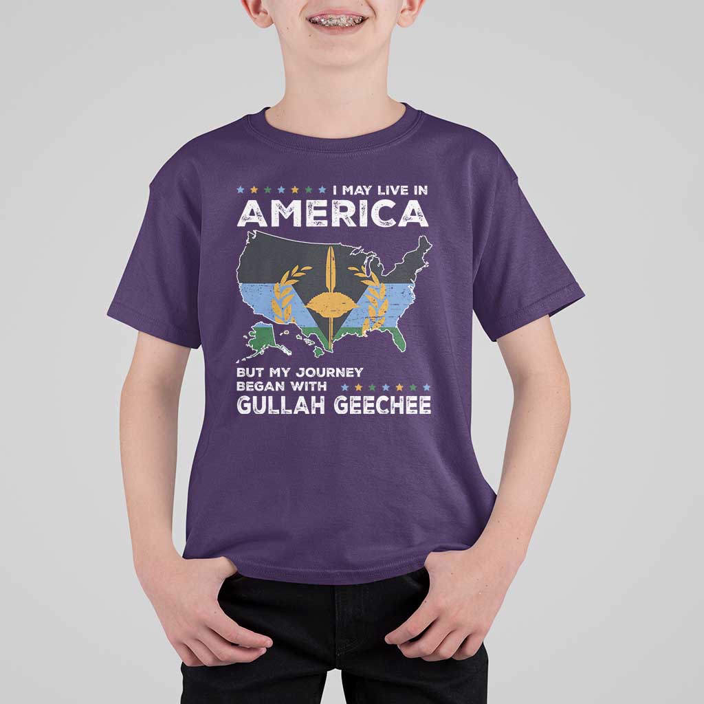 I May Live In America But My Journey Began With Gullah Geechee T Shirt For Kid Gullah Geechee Pride