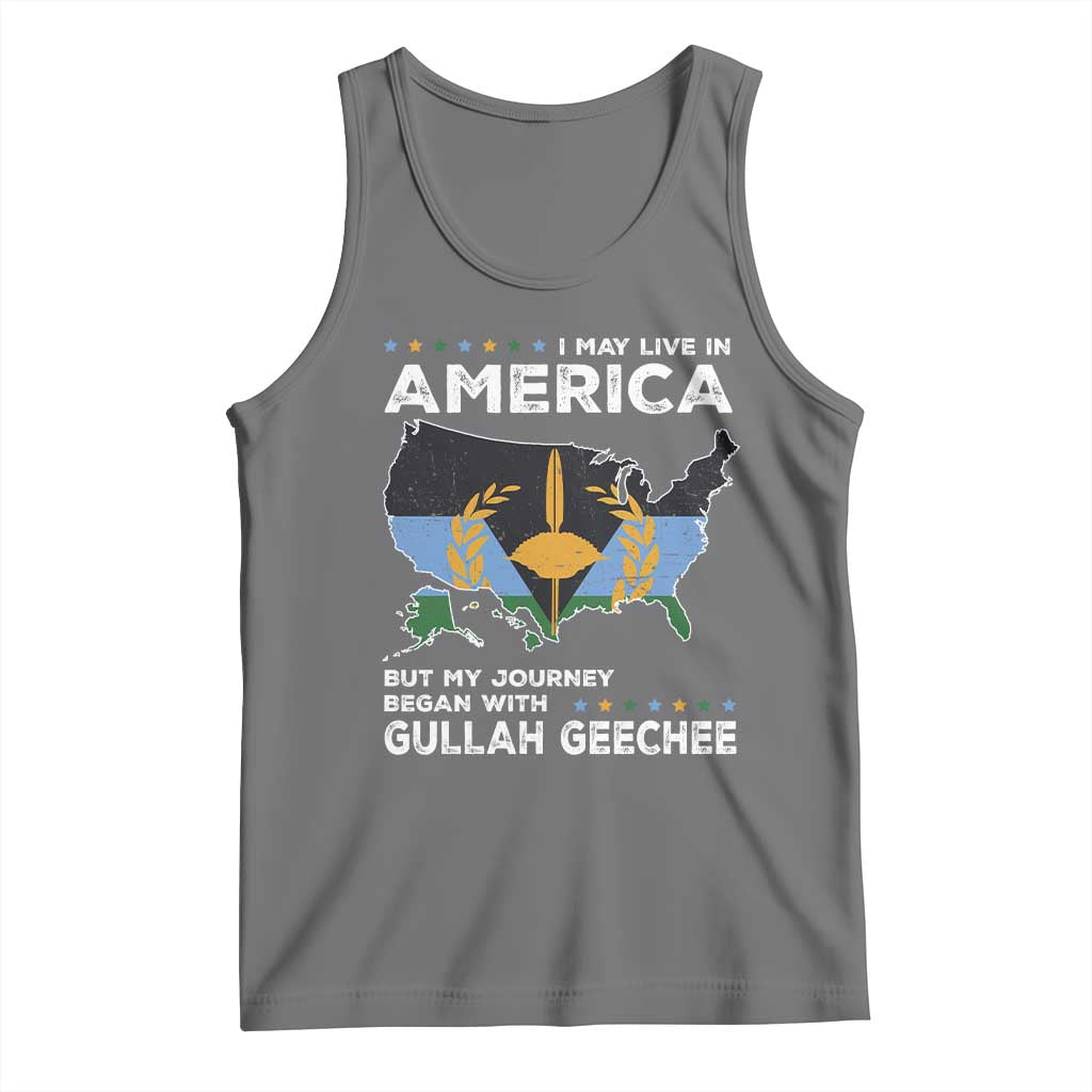 I May Live In America But My Journey Began With Gullah Geechee Tank Top Gullah Geechee Pride