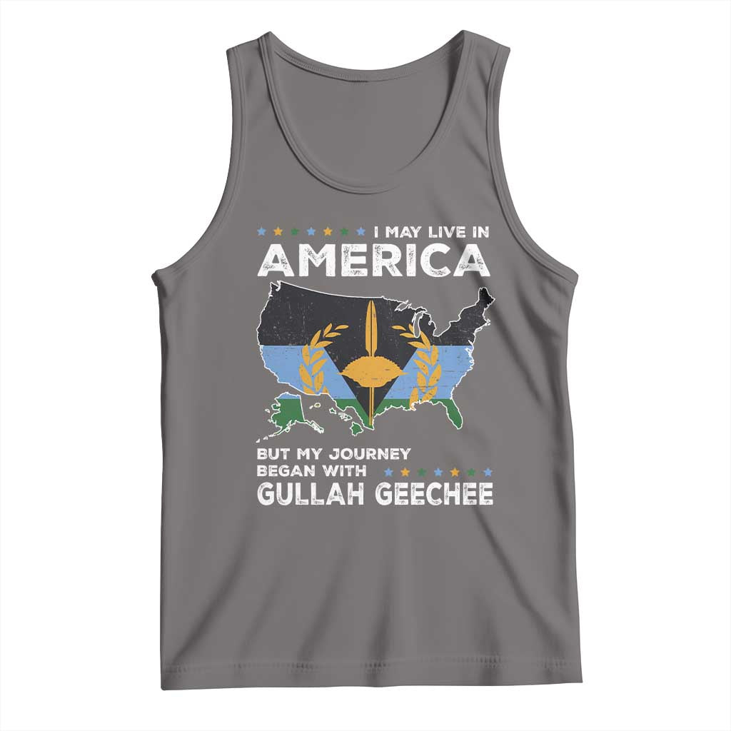 I May Live In America But My Journey Began With Gullah Geechee Tank Top Gullah Geechee Pride