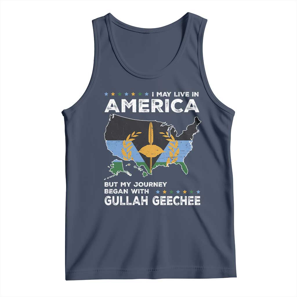 I May Live In America But My Journey Began With Gullah Geechee Tank Top Gullah Geechee Pride