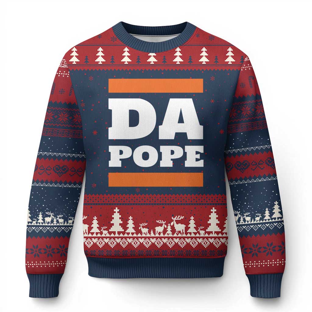 Funny Da Pope From America Chicago Ugly Christmas Sweater - Wonder Print Shop