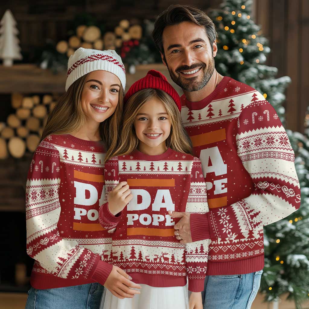 Funny Da Pope From America Chicago Ugly Christmas Sweater - Wonder Print Shop