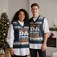 Funny Da Pope From America Chicago Pope Leo XIV V-Neck Knit Sweater Vest - Wonder Print Shop