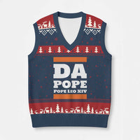 Funny Da Pope From America Chicago Pope Leo XIV V-Neck Knit Sweater Vest - Wonder Print Shop