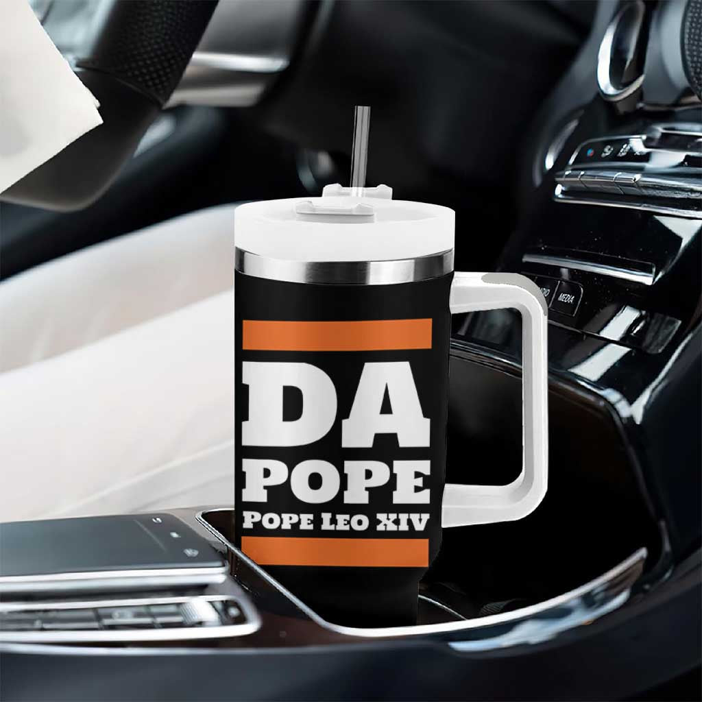Funny Da Pope From America Chicago Pope Leo XIV Tumbler With Handle