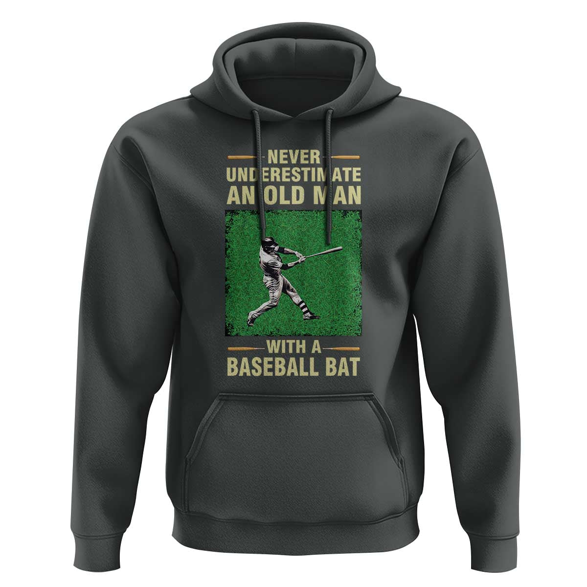Funny Baseball Hoodie Never Underestimate An Old Man With A Baseball Bat - Wonder Print Shop