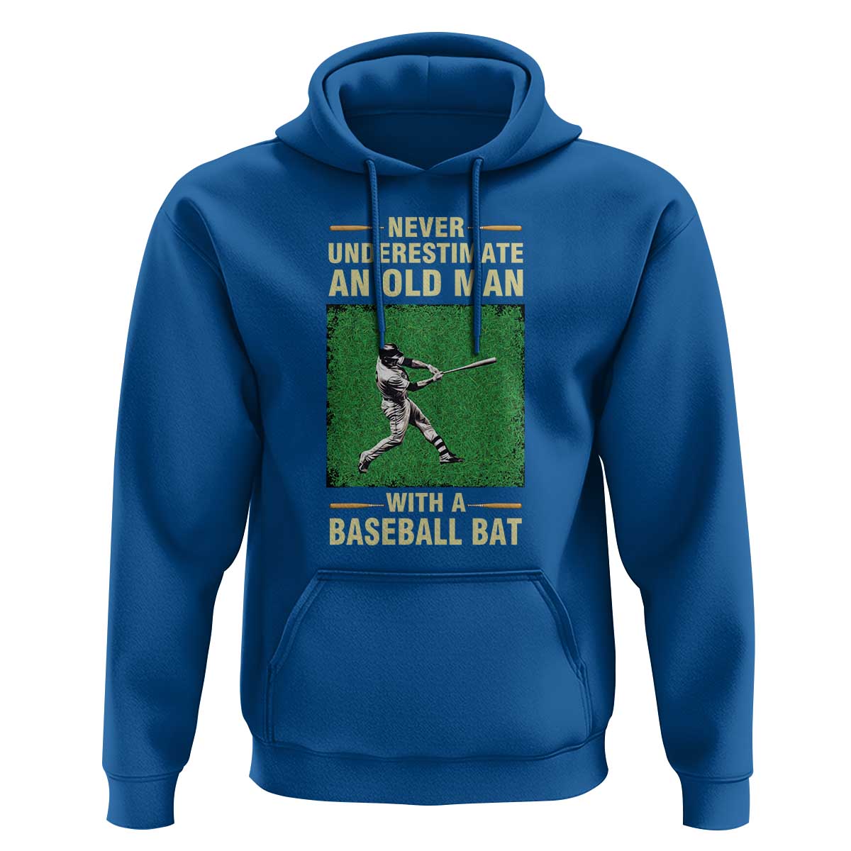 Funny Baseball Hoodie Never Underestimate An Old Man With A Baseball Bat - Wonder Print Shop