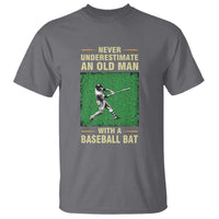 Funny Baseball T Shirt Never Underestimate An Old Man With A Baseball Bat - Wonder Print Shop