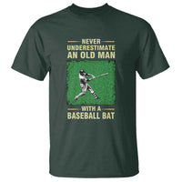 Funny Baseball T Shirt Never Underestimate An Old Man With A Baseball Bat - Wonder Print Shop