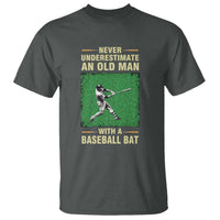Funny Baseball T Shirt Never Underestimate An Old Man With A Baseball Bat - Wonder Print Shop