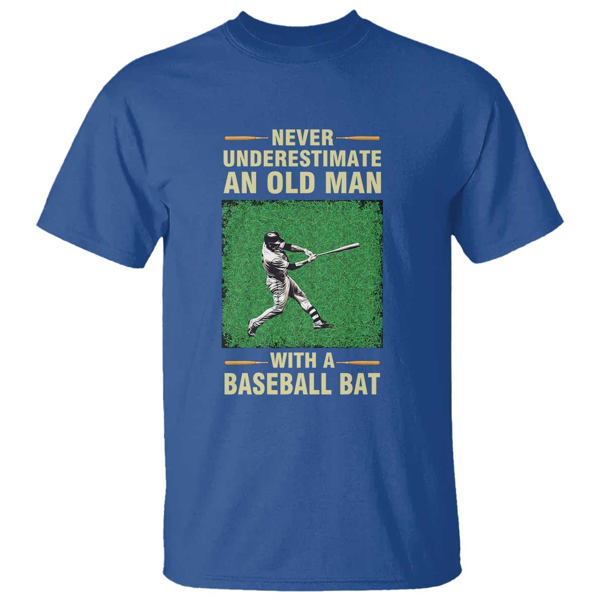 Funny Baseball T Shirt Never Underestimate An Old Man With A Baseball Bat - Wonder Print Shop