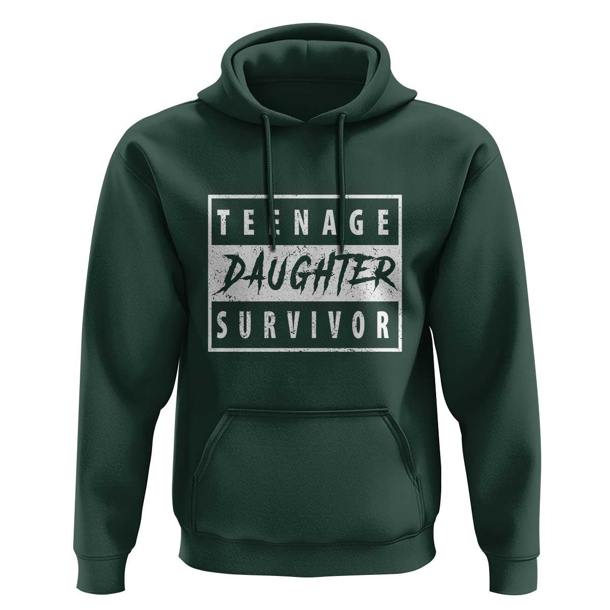 Teenage Daughter Survivor Hoodie Vintage Funny Popular Parenting Quote - Wonder Print Shop