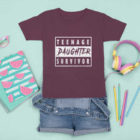 Teenage Daughter Survivor T Shirt For Kid Vintage Funny Popular Parenting Quote - Wonder Print Shop