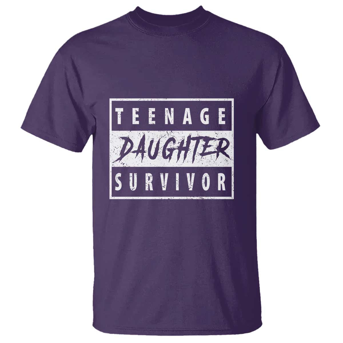 Teenage Daughter Survivor T Shirt Vintage Funny Popular Parenting Quote - Wonder Print Shop