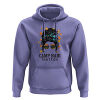 Funny Camping Lover Hoodie Camp Hair Don't Care Messy Bun Camper - Wonder Print Shop