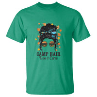 Funny Camping Lover T Shirt Camp Hair Don't Care Messy Bun Camper - Wonder Print Shop