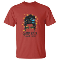 Funny Camping Lover T Shirt Camp Hair Don't Care Messy Bun Camper - Wonder Print Shop