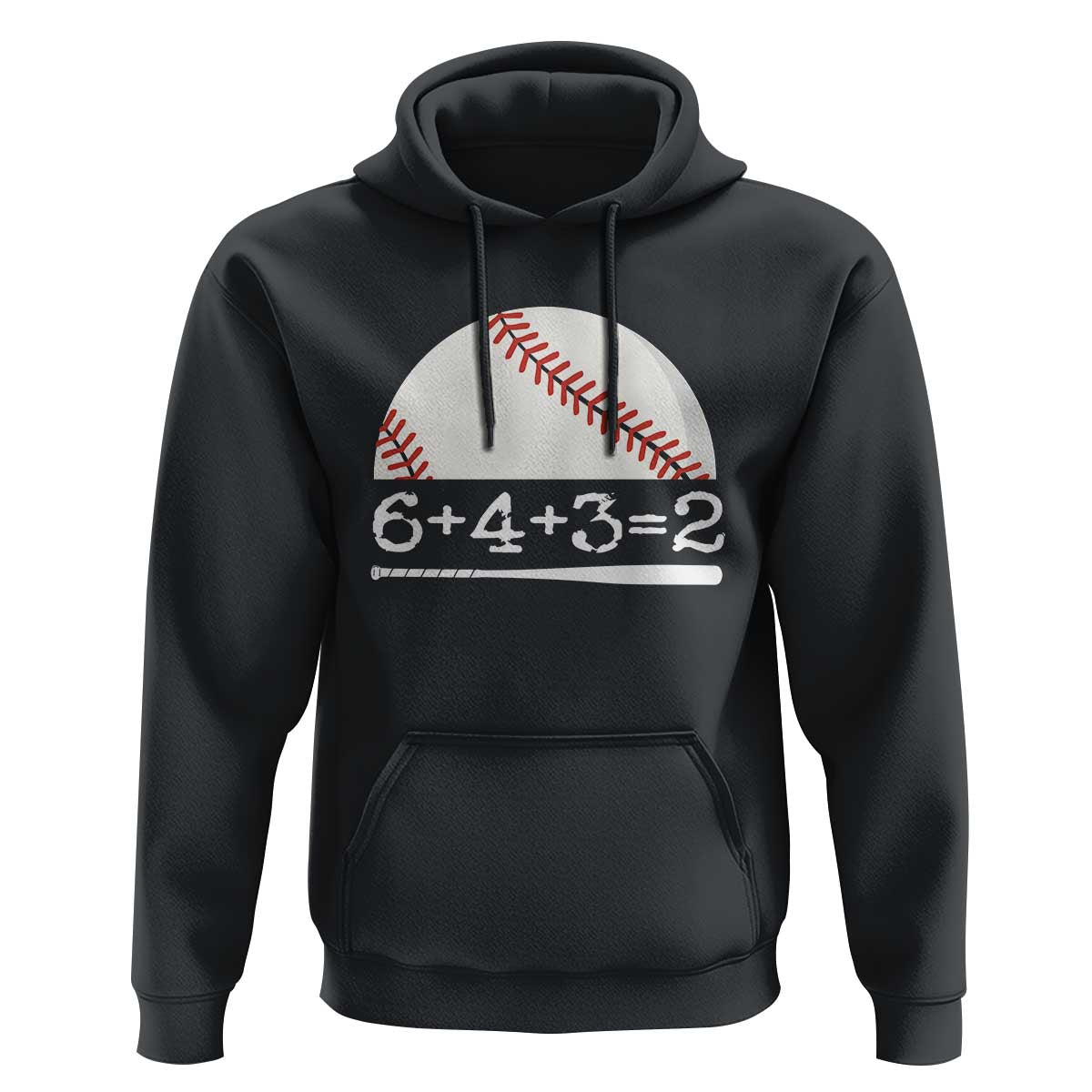 Funny Baseball Hoodie 6+4+3=2 Double Play Baseball Player - Wonder Print Shop