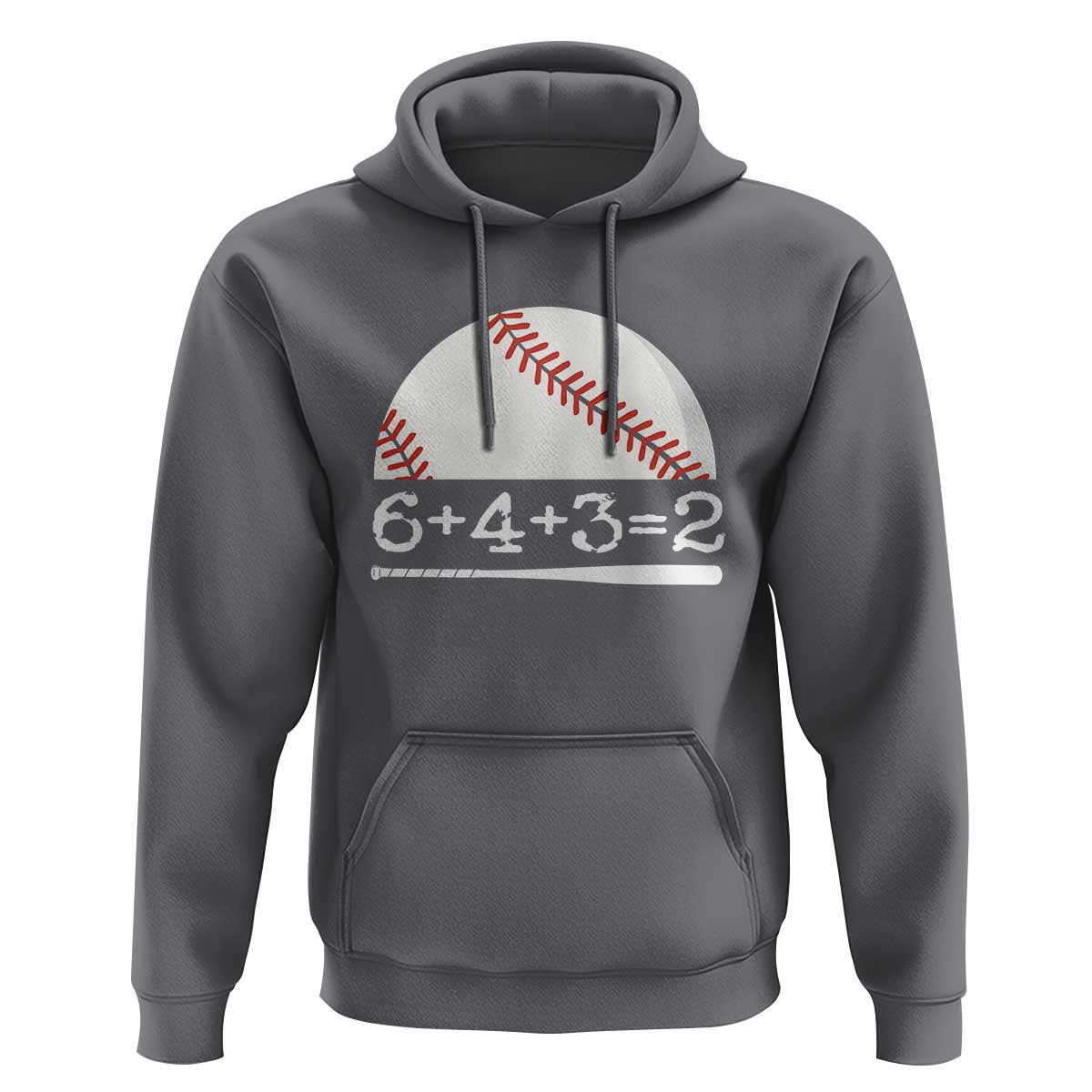 Funny Baseball Hoodie 6+4+3=2 Double Play Baseball Player - Wonder Print Shop